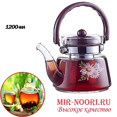 Чайник стекл. 1200 мл  7845 (1х24)
