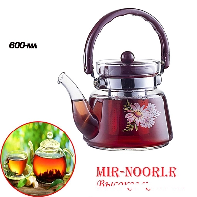 Чайник стекл. 600 мл  7843 (1х24)