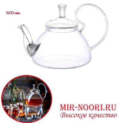 Чайник стекл. 600 мл.3418-600 (1х60)