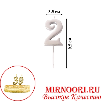 Свечи для торта  "Цифры"СЕРЕБРО" 3336-2(1х600)