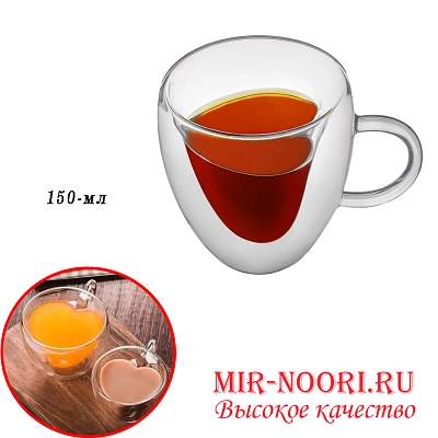 Кружка двойное дно с сердечком 3511 (1х100)