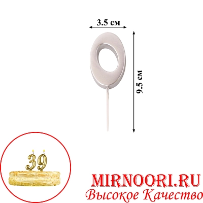 Свечи для торта  "Цифры"СЕРЕБРО"3336-0(1х600)