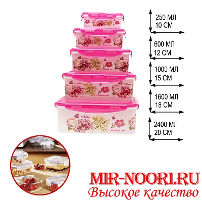 Набор Посуда пласм. кв. 5 шт 7285-5 (1х36)